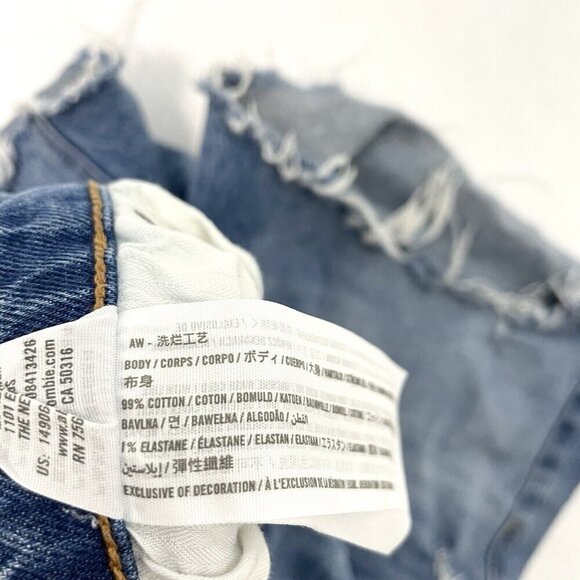 Abercrombie & Fitch Blue Distressed Denim Shorts - Picture 8 of 8